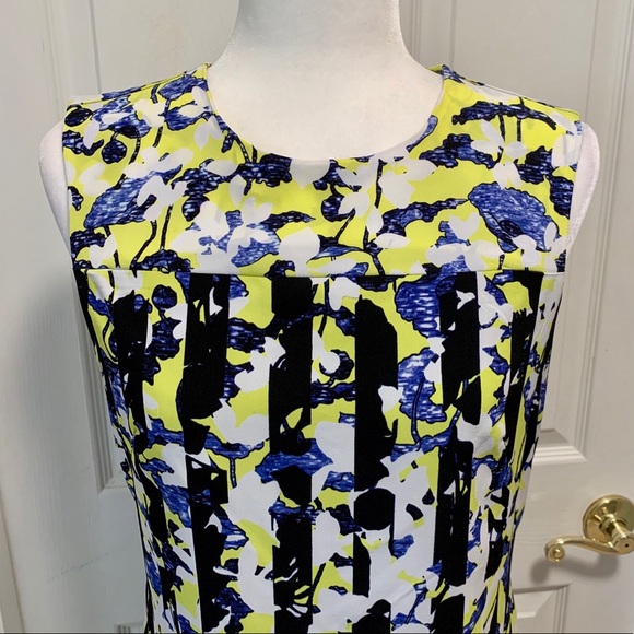 Peter Pilotto Striped Floral Sheath Dress W/Ruffle - Picture 7 of 11